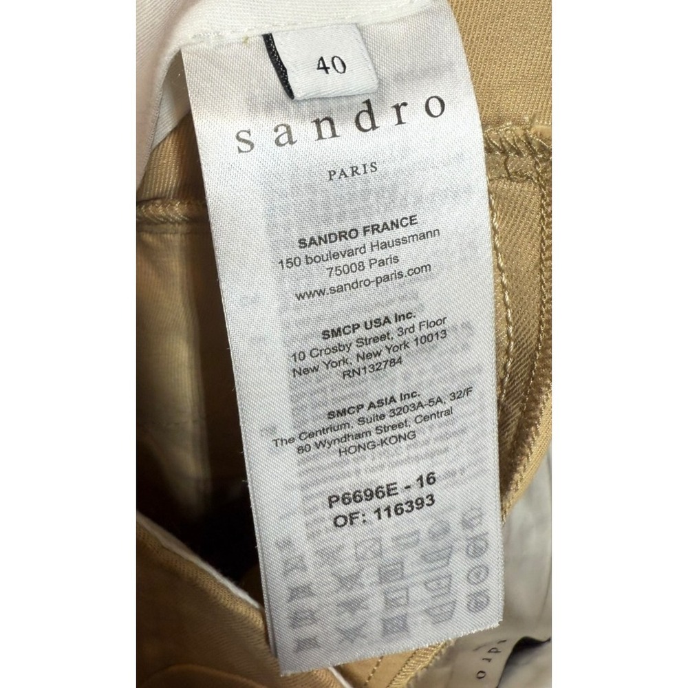 Sandro Paris Womens Beige Cuffed Hem Pockets Cargo Shorts Size 40 US 8 - Picture 5 of 6